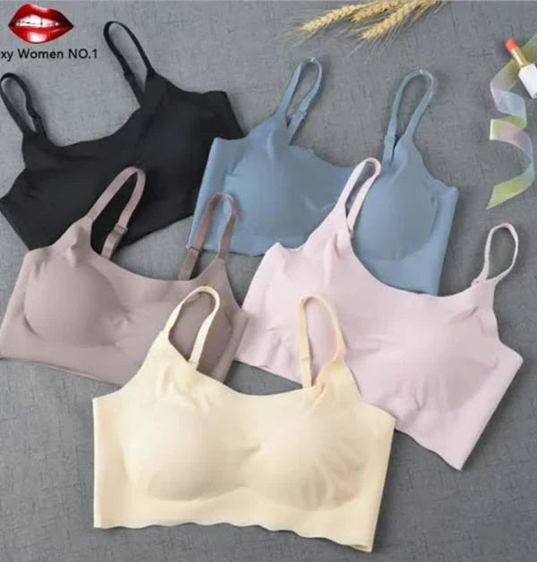 Seamless Bras for Woman Wireless Underwear Ice Silk Removable Padded Bralette Breathable Comfortable One Piece Brassier