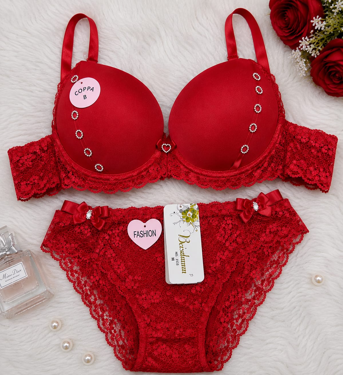 Pack of 3 Elegant Lace Push-Up Bra & Panty Set – Premium Comfort & Stylish Design