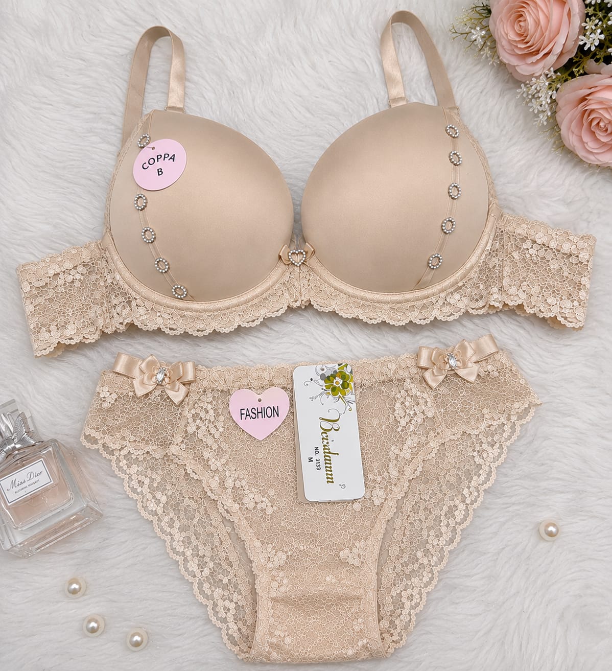 Pack of 3 Elegant Lace Push-Up Bra & Panty Set – Premium Comfort & Stylish Design
