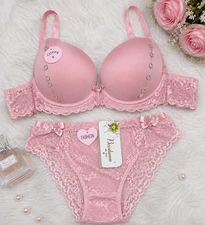 Pack of 3 Elegant Lace Push-Up Bra & Panty Set – Premium Comfort & Stylish Design