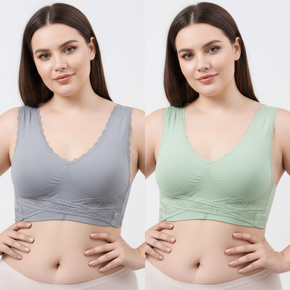 Last day 30% off - comfy corset bra front cross side buckle lace bras
